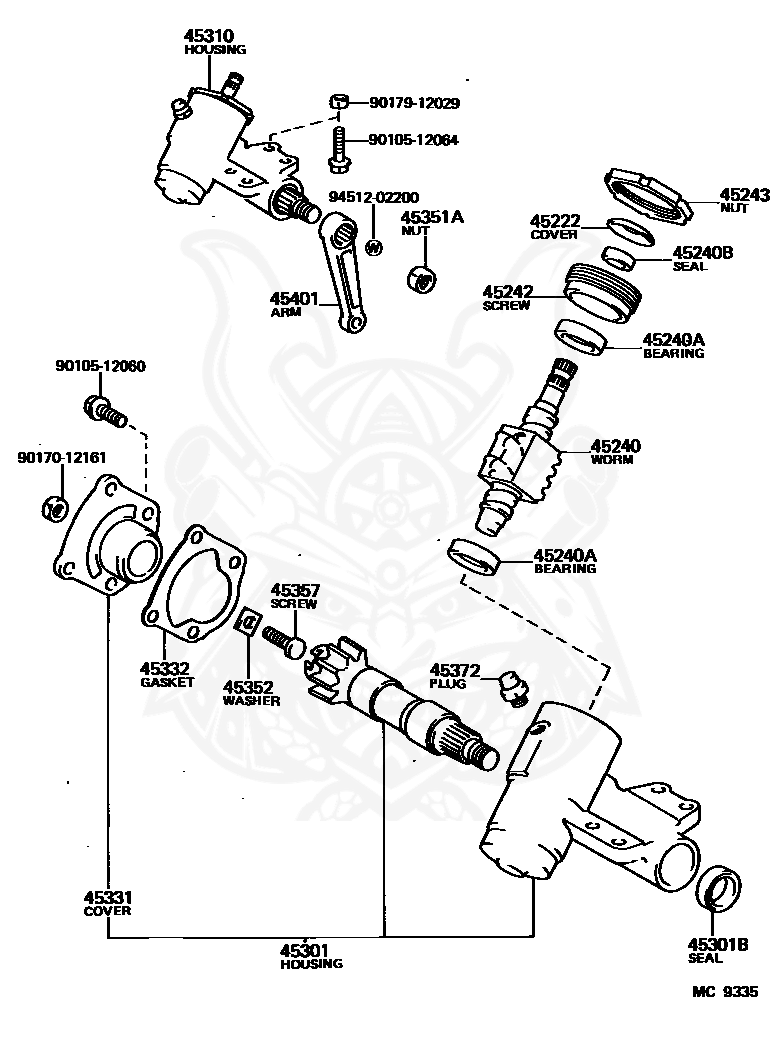 Toyota - Screw, Sector Shaft Adjusting